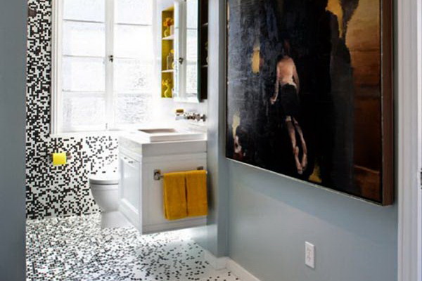 Мозаика в пастельной цветовой гамме для ванной фото